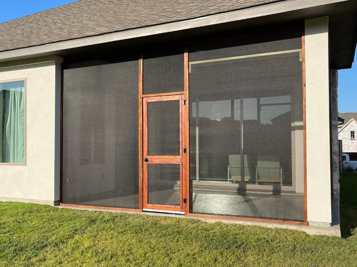 The same porch, screened and finished in cedar